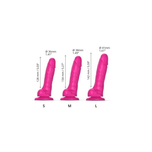 Strap-On-Me Sliding Skin Realistic Dildo - Фаллоимитатор, 12.8х3.6 см (S) (фуксия) - sex-shop.ua